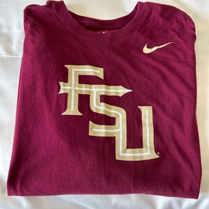 Nike Maroon FSU Tee with Logo. Sz large. Long sleeve. Great condition, Dri fit.
